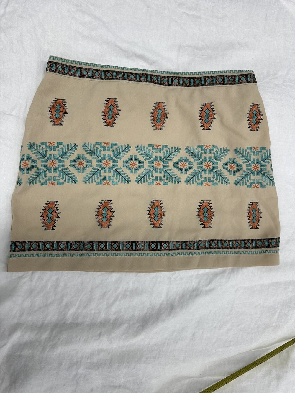 Ya Los Angeles Women Geometric Design Mini skirt Casual Sz Small Aztec